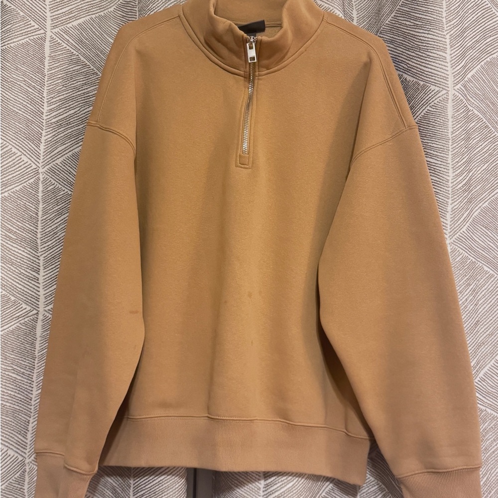 Men's Tan Quarter-Zip Sweater